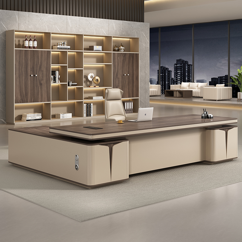 Simple Modern Executive Desk and Chair Set, Light Luxury and High-End Feel, Supervisor Desk, Ceo Desk, Office Desk, Executive Desk