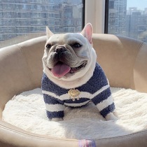 Clear Barn Faro Clothes Bago Necropolis Pets Dogs Autumn Winter Striped Clothes Plus Fat Dog Clothes