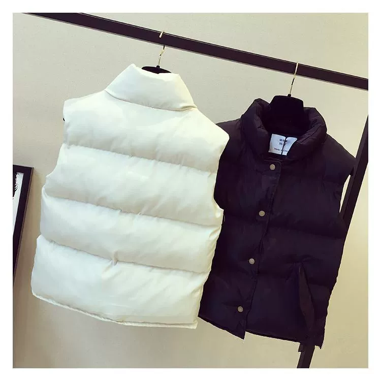 Áo len ngắn hai dây nữ phiên bản Hàn Quốc của chiếc áo thun cotton buông thả 2018 mới phù hợp với áo vest không tay mùa đông và mùa đông áo khoác kaki nữ