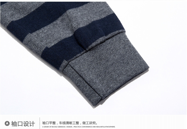 Áo thun nam dài tay cho nam dài tay cotton trung tính sọc áo ve áo mùa thu giản dị áo phông rộng nam