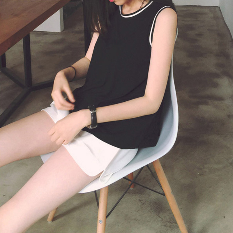 夏季新款宽松无袖t恤女可外穿吊带背心女短款打底衫运动上衣韩版