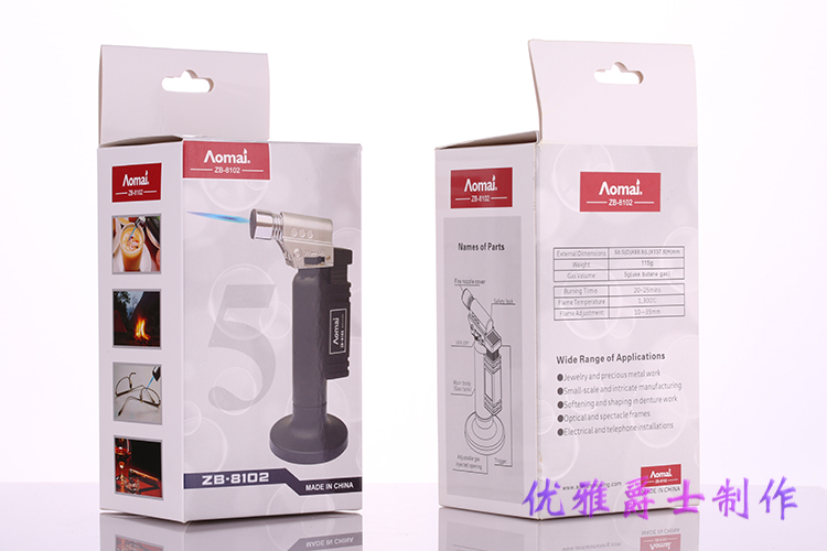 Sáng tạo gió nhẹ cá tính bơm hơi xì gà phun xì gà thẳng nhiệt độ cao hàn ngọn lửa cháy máy nướng - Bật lửa bat lua rio