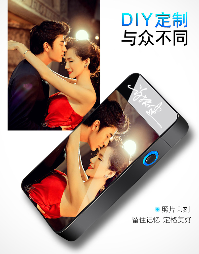 Windproof sáng tạo sạc USB nhẹ hơn đôi hồ quang điện tử cụ thể chữ lẻ để gửi bạn trai bật lửa zorro chính hãng
