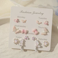 Fuchsia earrings, 7 pair, silver 925 sample