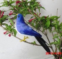 Simulation blue feather bird window display garden decoration scene decoration teaching props