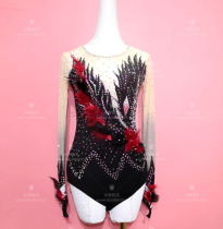 Ice dance elf childrens figure skating costume adult performance suit skating suit skating dress D293