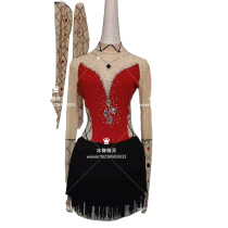 Ice dance elves custom figure skating costume figure skating performance clothes children adult womens skirt