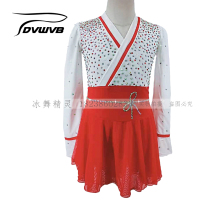 Ice dance elves custom figure skating costume figure skating performance clothes children adult women skirt s24