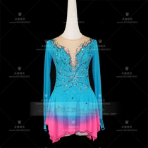 Ice dance genre children figure skating to serve as an adult performance suit skaters skating dress D356