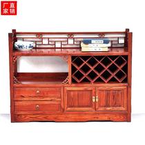 Classical Chinese antique furniture yellow red pear rosewood chicken wings original solid wood wine cabinet tea cabinet dining side cabinet