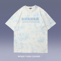 MOAXJ Original Tide Brand Short Sleeve T-shirt Couple European and American Retro Fun Print Loose Half Sleeve Casual Top Men and Women