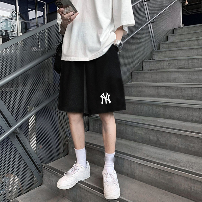 Нью-Йоркские хлопчатобумажные шорты, мужские брюки с пятью точками, спортивные повседневные пляжные брюки, весенне-летние молодежные свободные спортивные брюки американского бренда tide