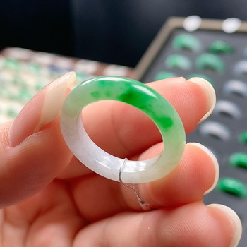 Jade ring plain ring size 13 y382 with cotton thread