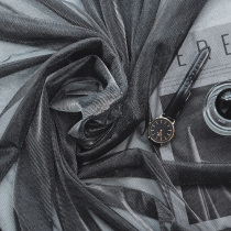 ins Wind silver gray gradient mercerized gauze Net red decorations pose photo photography props jewelry beauty background cloth