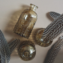 ins Wind retro relief vase Net red transparent glass ornaments room decorations pose photo photography props