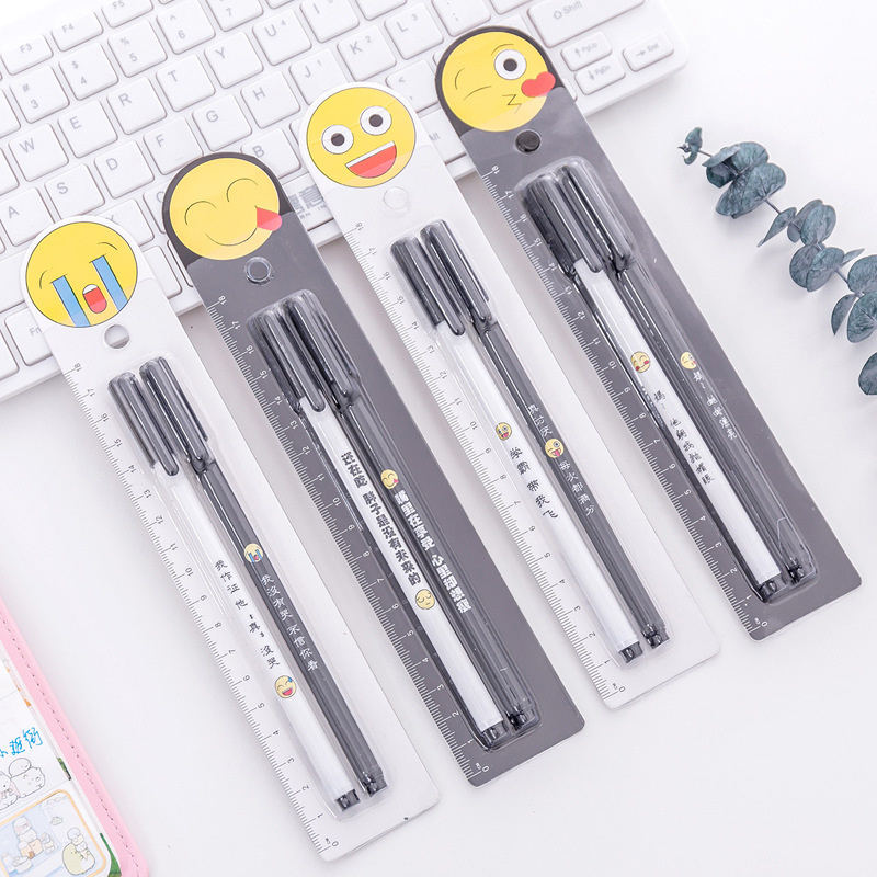Couple pen pair black and white with student stationery Korean small fresh and cute personality creative 0 5 gel pen