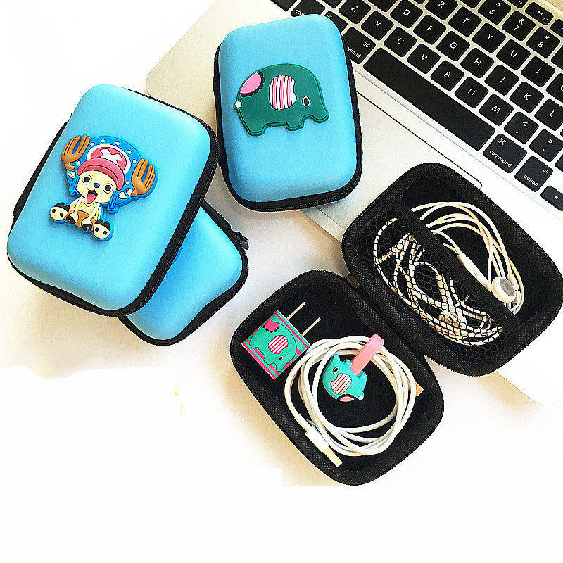 Headset box data line package cartoon cute Korean mini-portable multi-function charger Bluetooth headset pack