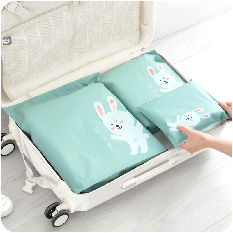 Travel Storage Bag Clothes Clothing Organizer Bag Cartoon Cute Portable Plastic Waterproof Underwear Classification Packing Bag
