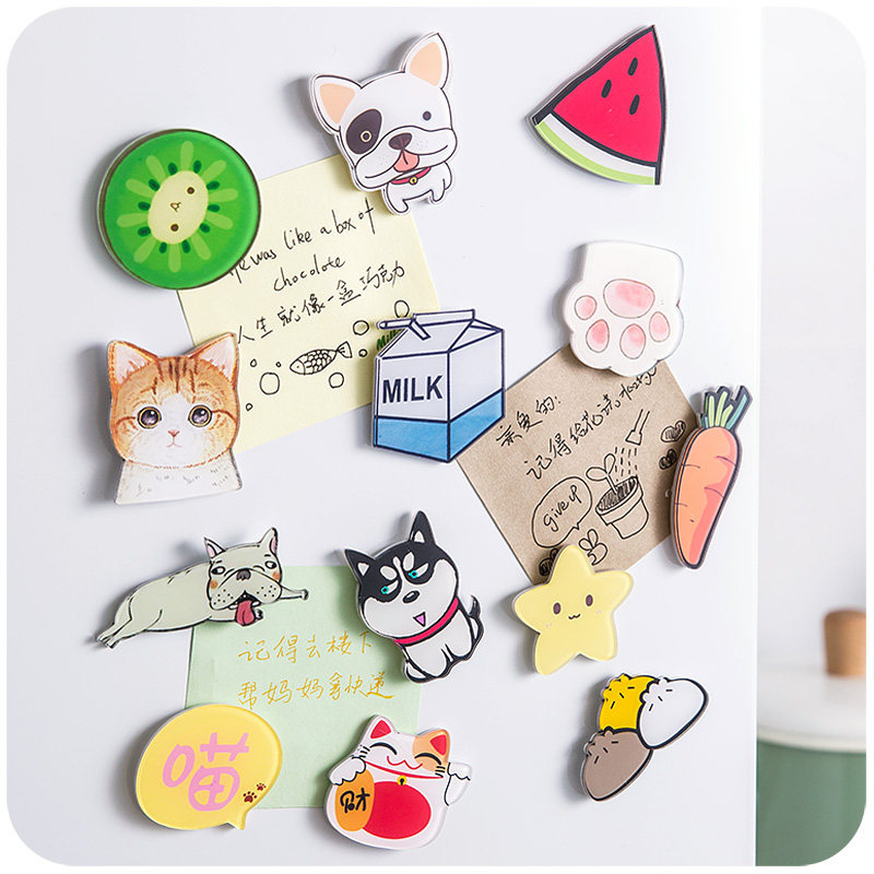 Cute and cute refrigerator stickers Korean cartoon personality creative animal fruit cartoon magnet home decoration magnet