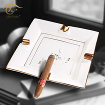 Large gold bone porcelain cigar ashtray Hotel Club office living room European fashion ceramic ashtray ornaments