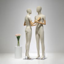 High-end bamboo hemp male model full body doll mannequin props clothing store fake human body female model display stand
