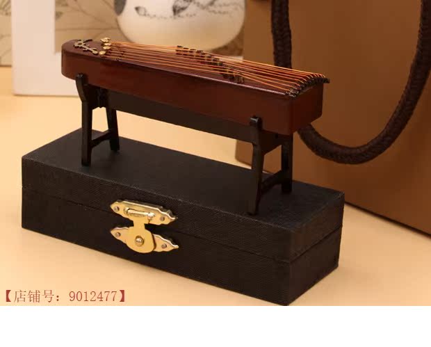 Đồ trang trí mô hình nhỏ bằng gỗ guzheng nam và nữ bạn bè sinh nhật Trung Quốc quà tặng truyền thống Trung Quốc phong cách trang trí Guqin phụ kiện trang trí phòng khách đẹp