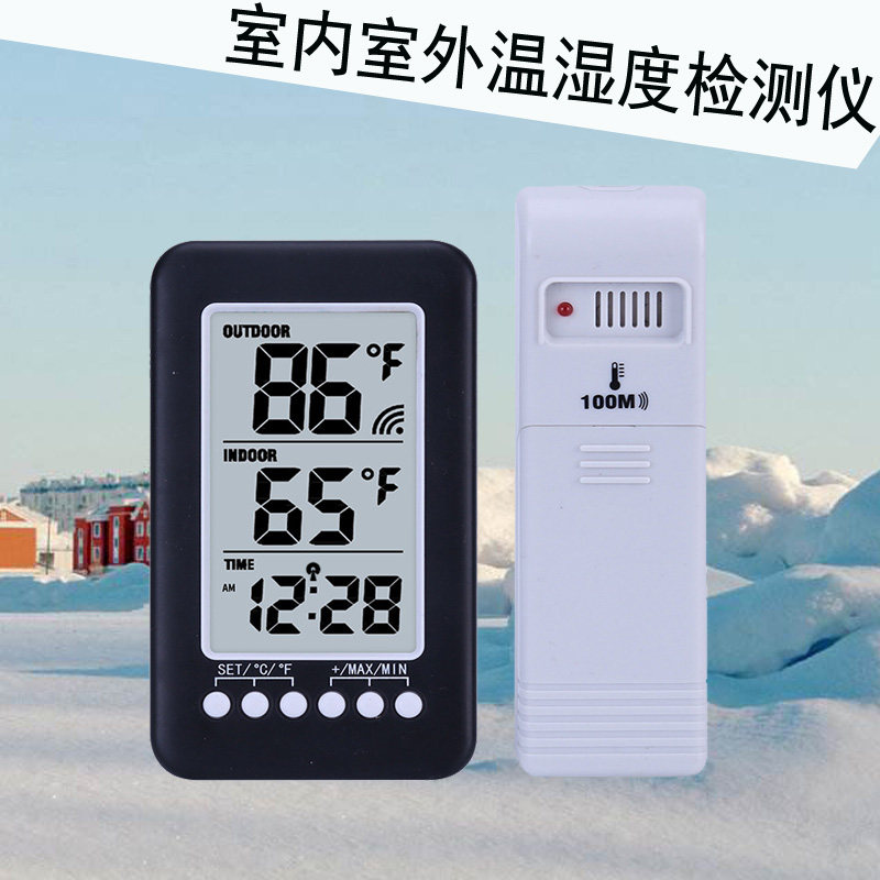 Home thermometer hanging wall type high-precision room inside and outside electronic thermometer/house greenhouse temperature wireless transmission