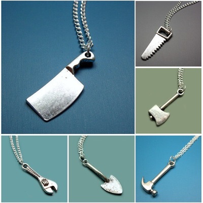 Alternative European and American Foreign Trade Products: Hammer Mini Gadgets, Nightclub Internet Celebrity Cool Axe, Kitchen Knife Alternative Creative Necklace