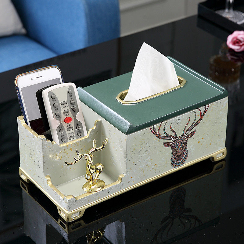 Eurostyle multifunction paper towel box creative living room light and luxurious toilet paper box upscale remote control containing American tea table hem