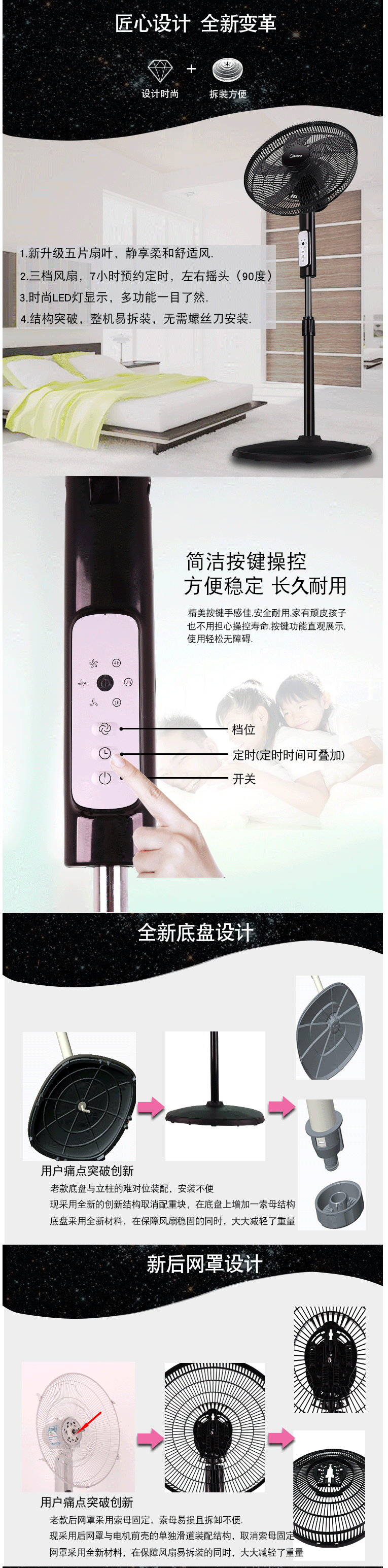 Quạt điện đẹp, quạt sàn, điều khiển từ xa dọc hộ gia đình, tiết kiệm năng lượng, quạt định thời FS40-17GR thiết bị gia dụng nhỏ - Quạt điện quạt hút công nghiệp