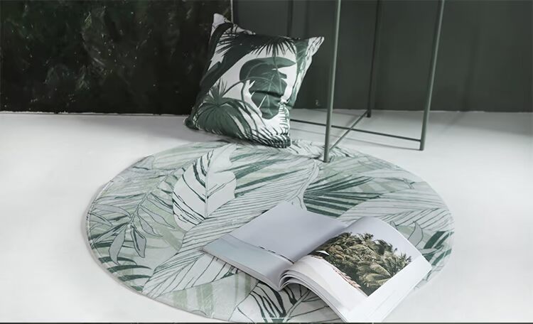Nhà tôi có một vườn thực vật nguyên bản thương hiệu dày chống trượt flannel tròn phòng khách mat bò trang trí mat - Thảm sàn thảm nhựa trải sàn vân gỗ