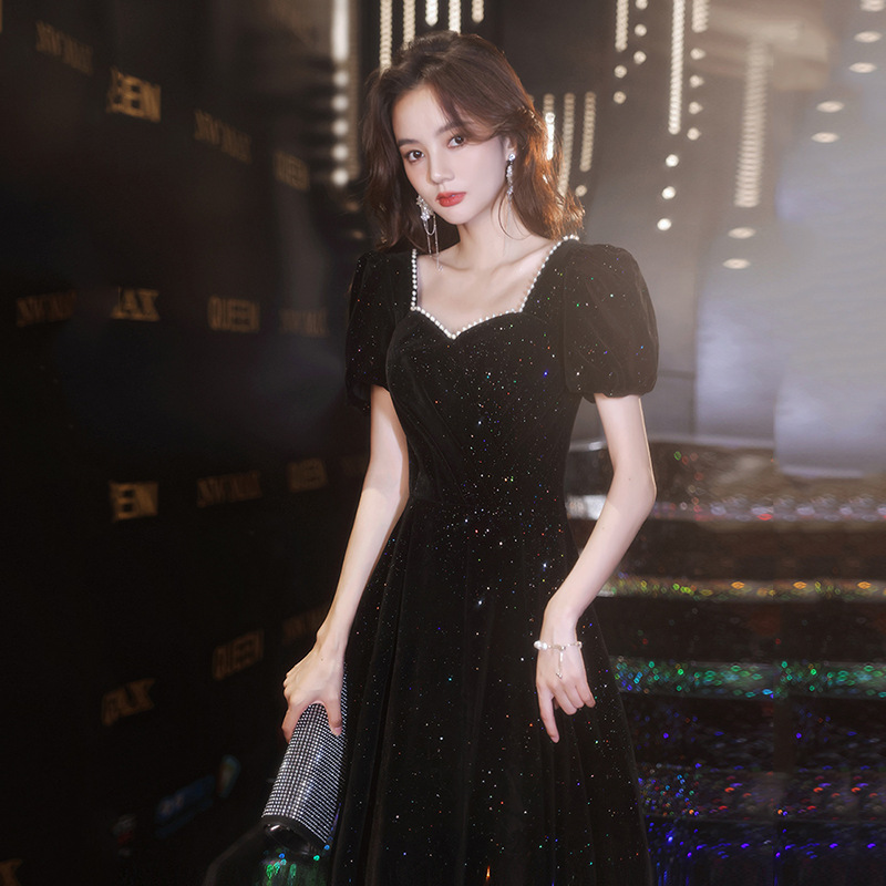 French High-End Fat mm Plus Size 100kg Huge Slimming Look 2025 New Style Beautiful Annual Meeting Art Exam Birthday Evening Dress