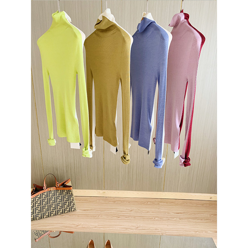 60 German Yangzi yarn ~ fine wool beating undershirt integrated forming high neckline body elastic needle weasel-shirt woman