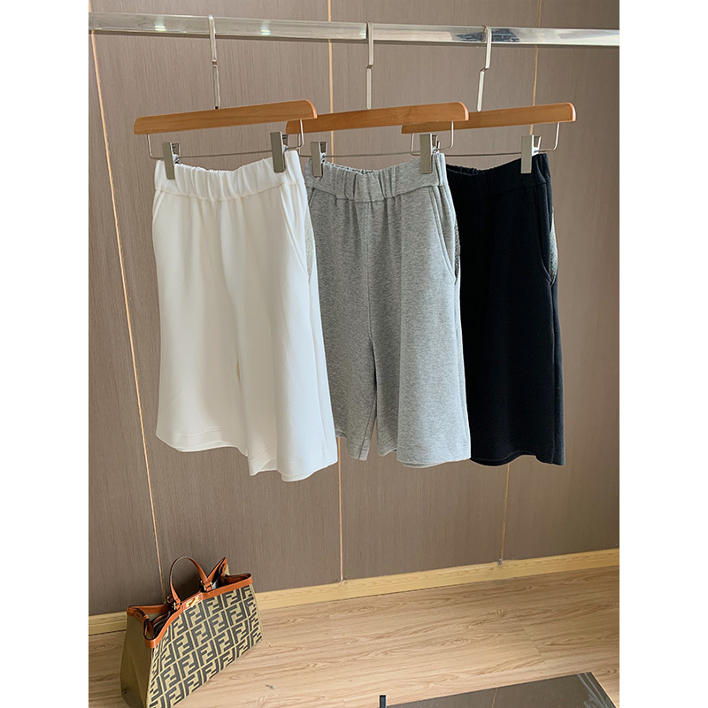 Texture Knock Praise Brief BC Nail Pearl Decoration Brief Atmospheric Leisure 50% Mid Shorts Women 22 New Spring Summer