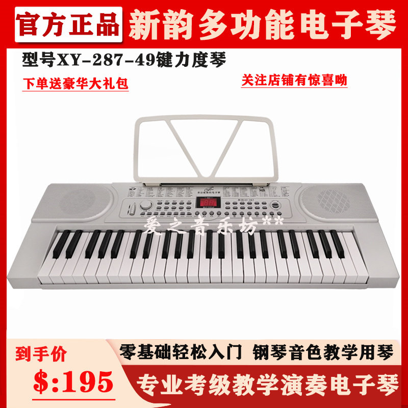 Xinyun 287 Multifunctional Electronic Organ Beginner-level Examination Performance Adult Children's Teaching 49-key Portable Organ