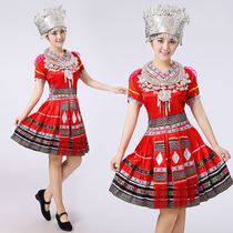 New Miao costume womens stage costume square dance costume minority pleated skirt ethnic dance costume