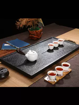 Black gold stone tea tray Black gold stone tea table personality tray tea ceremony set Simple household size Kung Fu tea set