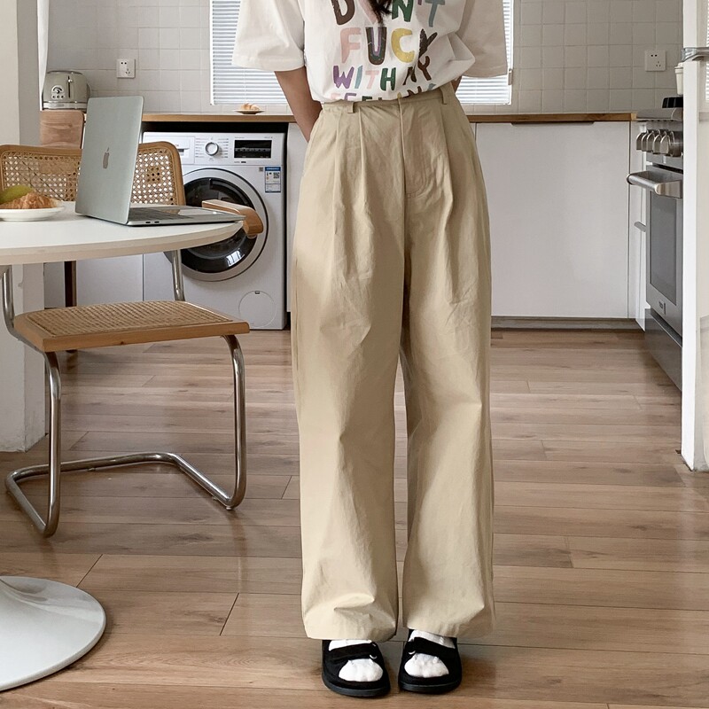 Branch small buds 2022 spring and autumn new Japanese casual pants loose casual khaki small overalls women