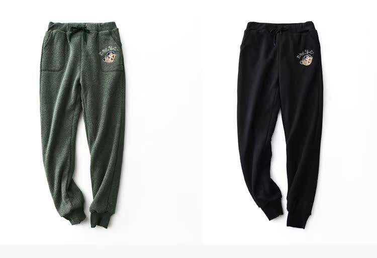 Mùa đông 2018 lamb cashmere dày quần thể thao chân cộng với quần nhung giản dị Quần Harlan Wei quần cotton cỡ lớn cho nữ quần âu nữ