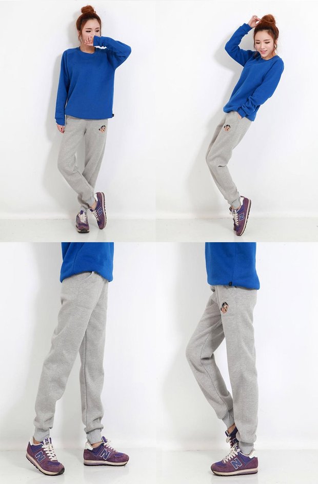 Mùa thu mỏng thêu mùa đông dày cộng với nhung cừu cashmere cộng với nhung ấm áp quần rộng giản dị quần cotton nữ kích thước lớn áo khoác len cardigan nữ