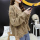 Lazy style pullover sweater women's autumn 2023 new loose Korean version very fairy net red all-match outerwear knitted sweater