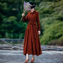 Ying Ruyi original national style base dress 2020 new autumn and winter literary retro winter skirt temperament long skirt