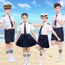 June 1 children navy suit suit small police officer military uniform performance uniform for primary and secondary school students sailor uniform performance suit