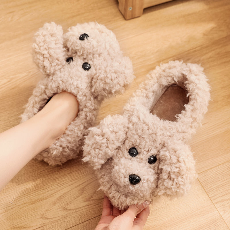 Cotton slippers women's all-inclusive and cute cartoon girl's heart indoor non-slip warm plush home Xinjiang Tibet special chain