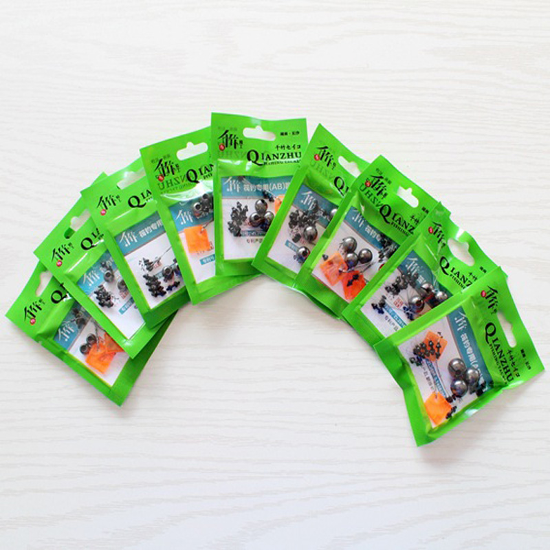 Qianzhu AB running lead raft fishing special clip lead lead drop micro lead raft fishing bite lead opening lead clip lead through heart lead drop