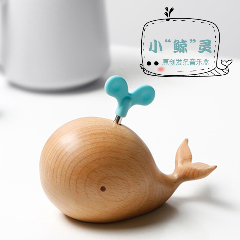 Handmade wooden music box Music box lettering Children's little girl girl's Day gift to send girlfriend and best friend high sense