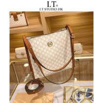  Hong Kong MK printed bucket bag 2021 new trendy portable shoulder messenger leather fashion large capacity tote womens bag
