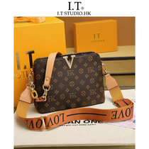  Hong Kong 2021 new leather all-match presbyopia large-capacity womens bag shoulder messenger chain armpit small square bag