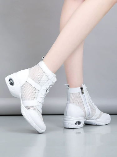 Летняя сетчатая спортивная спортивная обувь, белые высокие туфли, танцующие сверхлегкие сандалии для матери