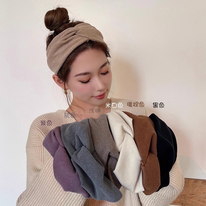 France [Designer] Lmkl Hairband Wide-Brim Hairband Women's Hair Tie Casual Face Wash Headband Spring and Autumn Wear Hair Accessories